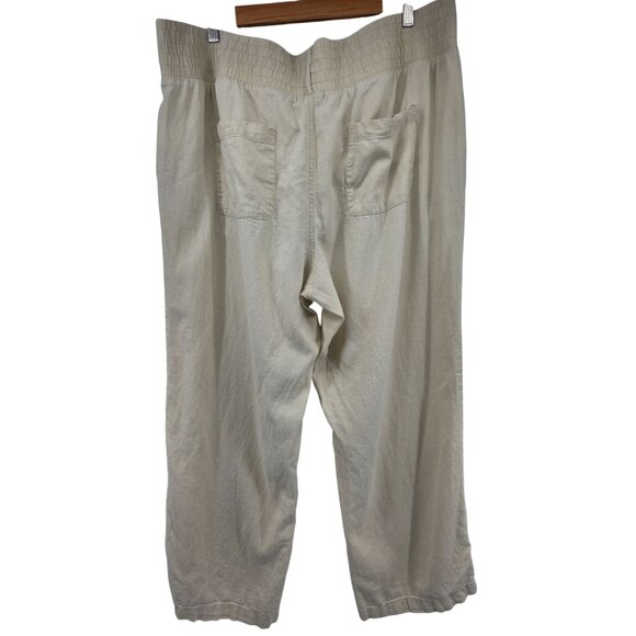 Peace & Pearls 1X Beige Elastic Waist Pants 27" - Picture 3 of 5